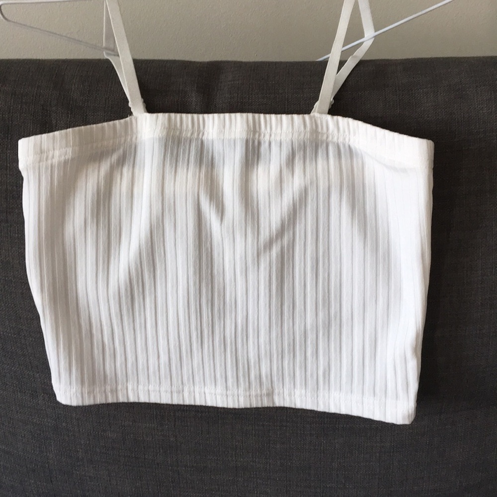 White Cropped Tank Top